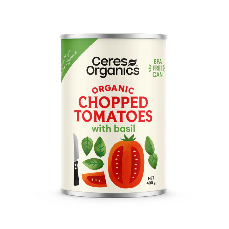 Ceres Organics Organic Tomatoes Chopped with Basil 400g
