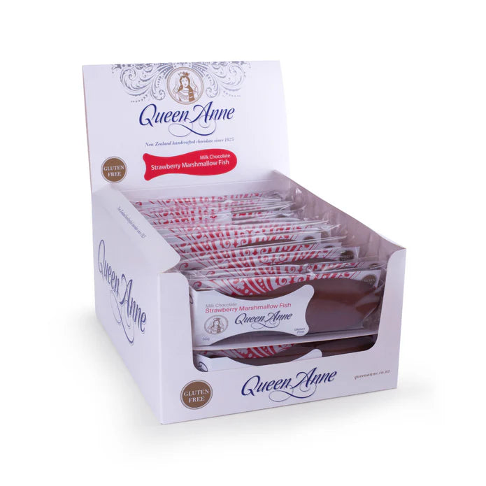 Queen Anne Milk Chocolate Strawberry Marshmallow Fish 50g
