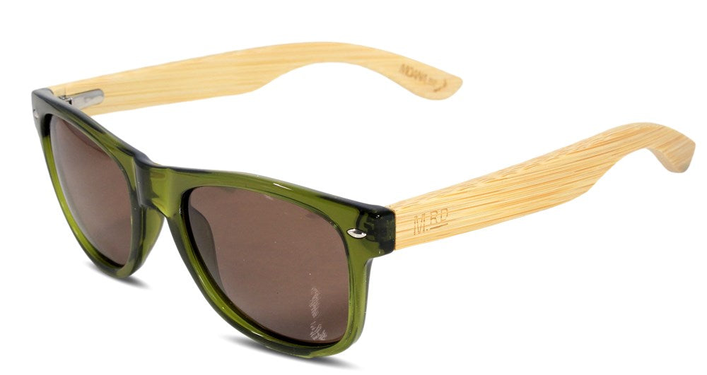 50/50s Olive Sunglasses with Wooden Arms