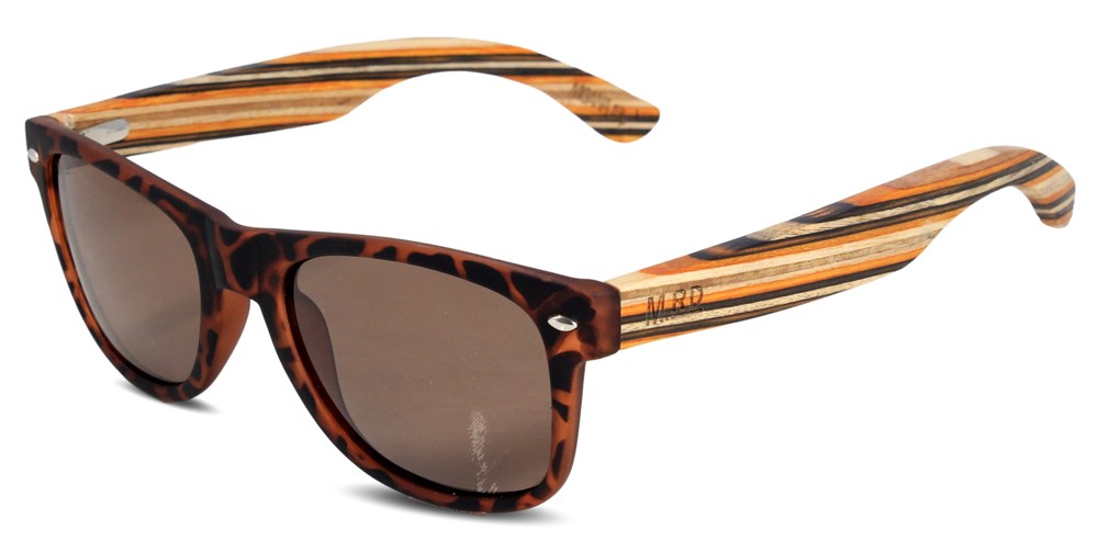 50/50s Sunglasses - Tortoise Shell Frames with Striped Arms