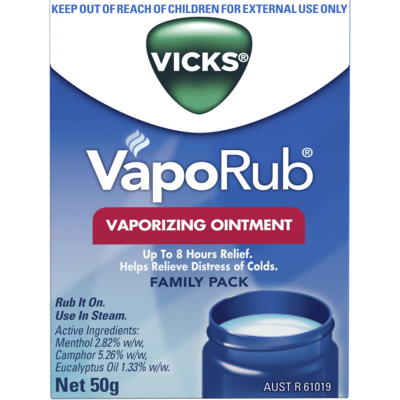 Vicks VapoRub Decongestant Chest Rub 50g Tub