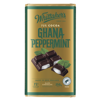 Whittaker's Ghana Peppermint Dark Chocolate Block 250g
