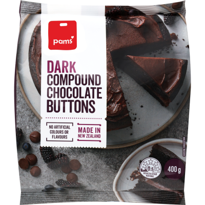Pams Dark Compound Chocolate Buttons 400g