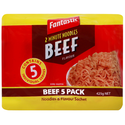 Fantastic Beef 2 Minute Noodles 5 Pack