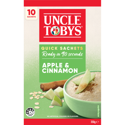 Uncle Tobys Oats Apple & Cinnamon Quick Sachets 10 x 35g