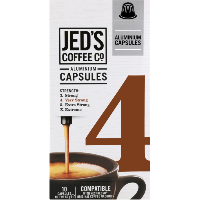 Jed's Coffee Co. 4 Very Strong Coffee Capsules 10 x 5.2g