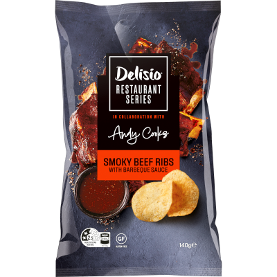 Delisio Restaurant Series Smokey Beef Ribs Potato Chips 140g