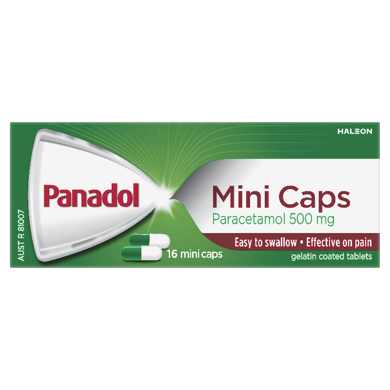 Panadol Mini Caps Paracetamol 500mg Tablets 16pk
