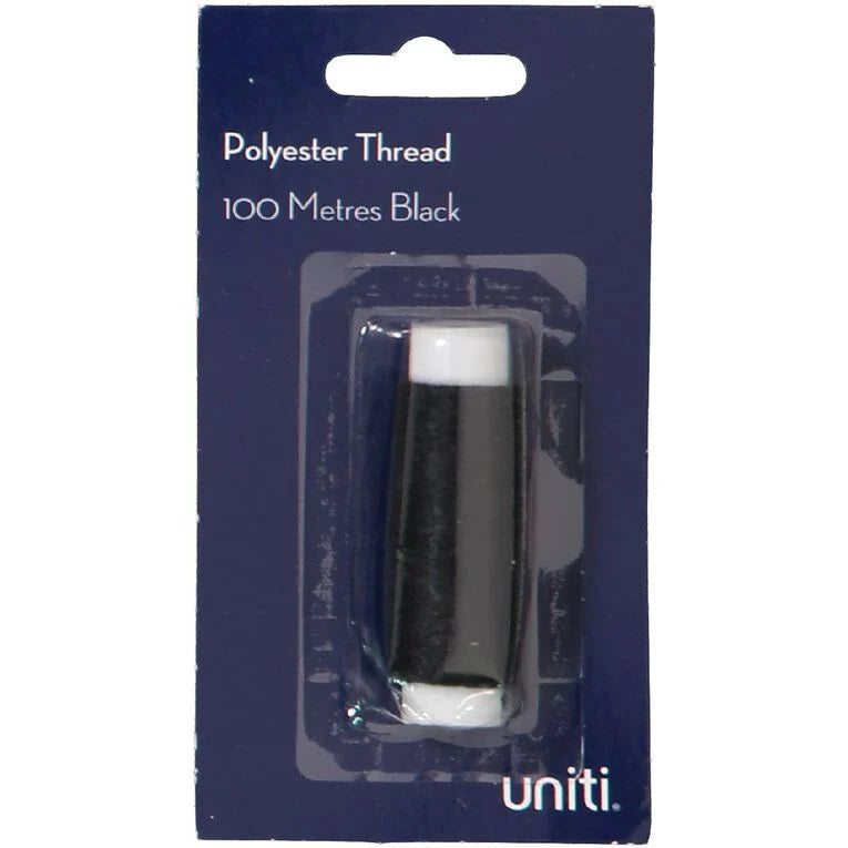 Uniti Polyester Thread Black 100m