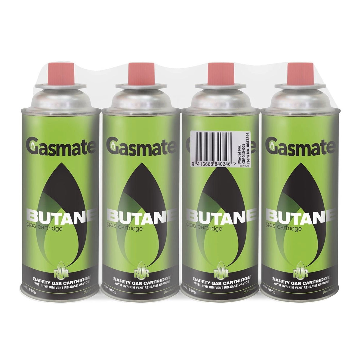 Gasmate Butane Gas Cartridge RVR 4pk