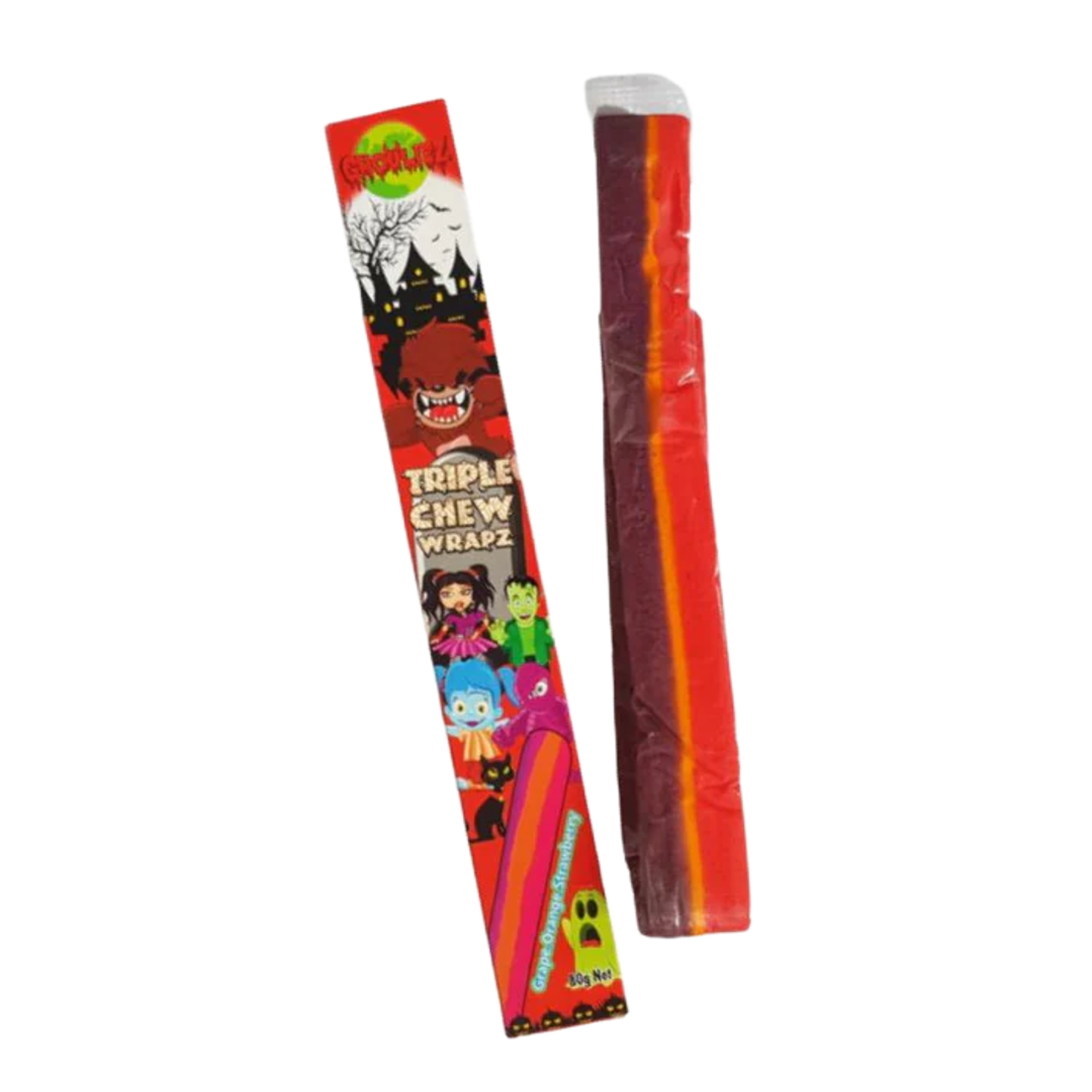 Ghouliez Triple Chew Wrapz 80g - Apple Banana Melon Flavour