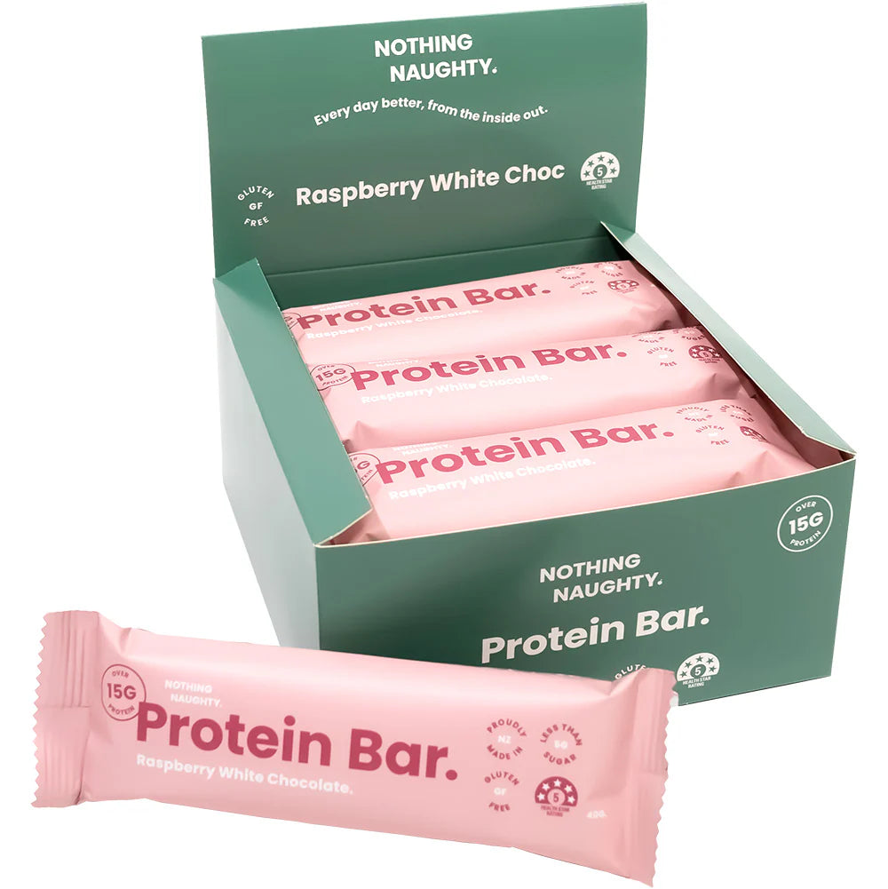 Nothing Naughty Raspberry White Chocolate Protein Bar 40g