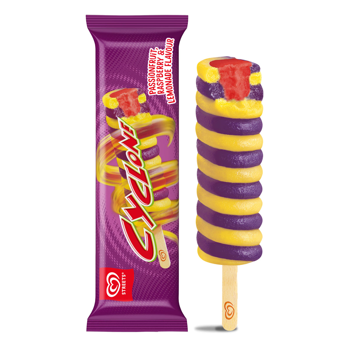 Paddle Pop Cyclone Passionfruit, Raspberry & Lemonade Flavour