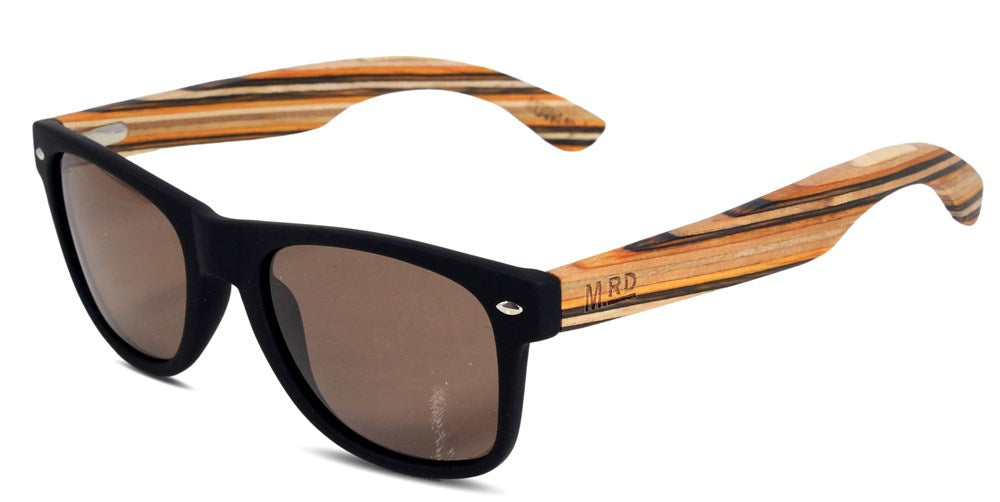 50/50s Black Sunglasses with Striped Arms