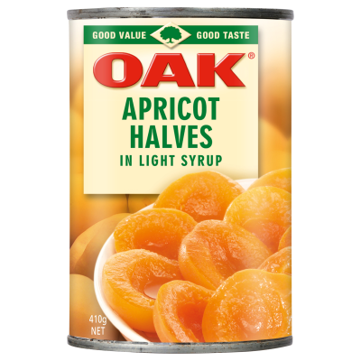 Oak Apricot Halves In Light Syrup 410g