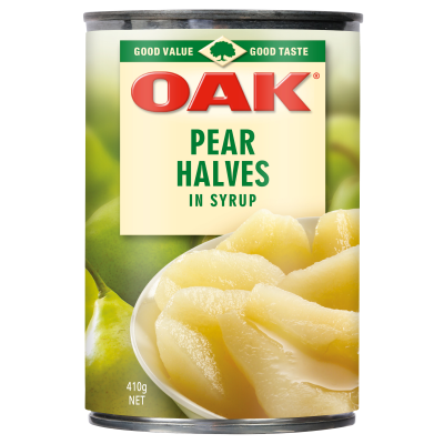 Oak Pear Halves In Syrup 410g