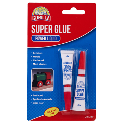 Gorilla Super Glue Power Liquid 2 x 3g