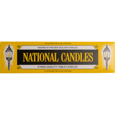 National Candles 6 High Quality Table Candles
