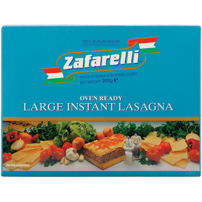 Zafarelli Large Instant Lasagna Sheets 200g