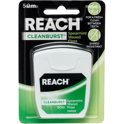 Reach Dental Floss Cleanburst Spearmint Waxed 50m