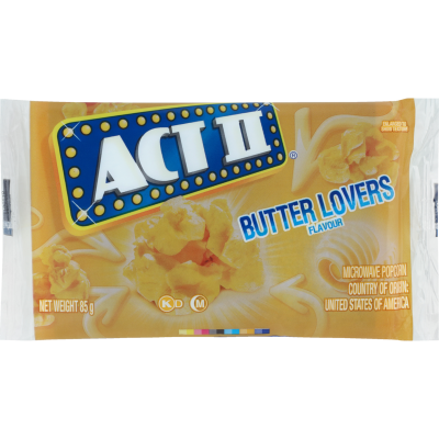 Act II Pop Corn Butter Lovers Microwave Popcorn 85g