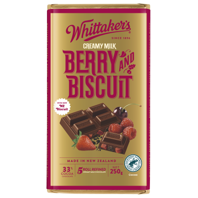 Whittaker's Berry & Biscuit Chocolate Block 250g