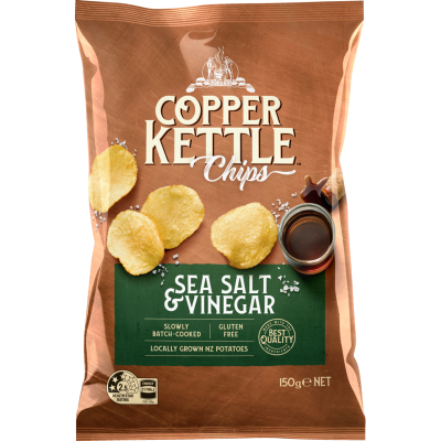 Copper Kettle Salt & Vinegar Potato Chips 150g