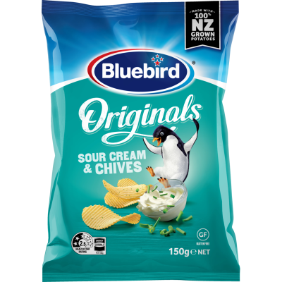Bluebird Originals Sour Cream & Chives Potato Chips 150g