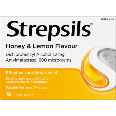 Strepsils Lozenges Honey & Lemon Flavour 16pk