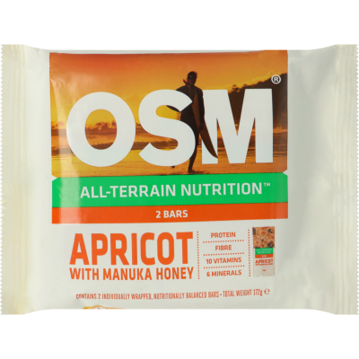 OSM Apricot with Manuka Honey Bars 2 x 86g Bars