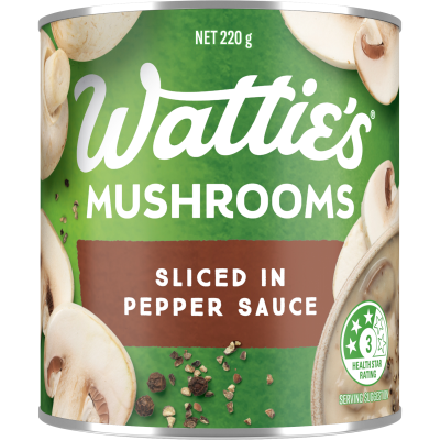 Wattie's Mushrooms Sliced in Pepper Sauce (220g Can)