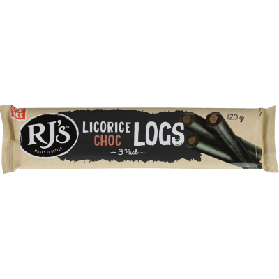 RJ's Licorice Choc Logs 3pk