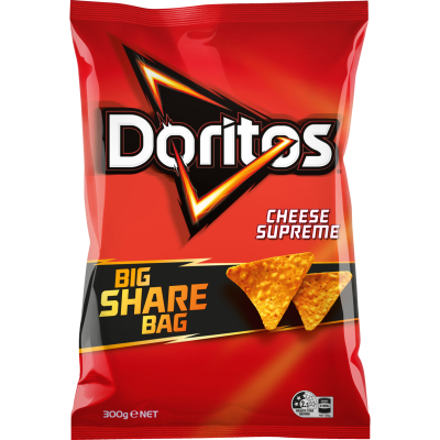 Doritos Cheese Supreme Corn Chips Party Bag Share Pack 300g