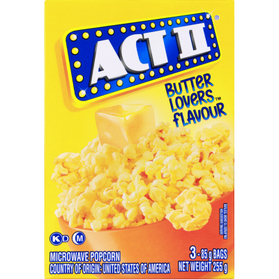 Act II Butter Lovers Flavour Microwave Popcorn 3pk