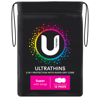 Kotex Ultrathins Super Pads with Wings 12pk