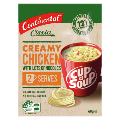 Continental Creamy Chicken With Lots Of Noodles Cup a Soup 2 x 30g