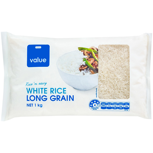 Value White Long Grain Rice 1kg