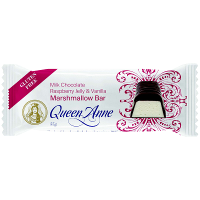 Queen Anne Milk Chocolate Raspberry Jelly & Vanilla Marshmallow Bar 55g
