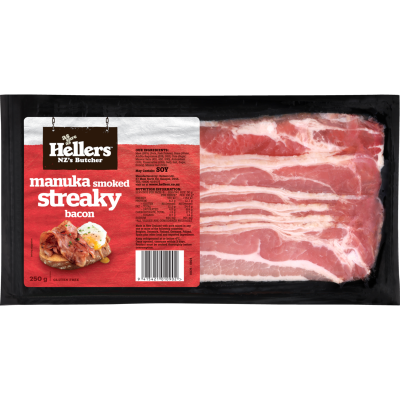 Hellers Honey Cured Streaky Bacon 250gm