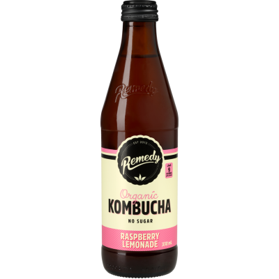 Remedy Organic Kombucha - Raspberry & Lemon 330m