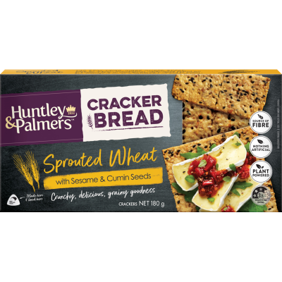 Huntley & Palmers Sprouted Wheat Sesame & Cumin Seeds Cracker Bread 180g