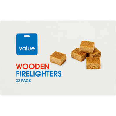 Value Wooden Firelighters 32pk