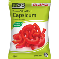 SB Frozen Sliced Red Capsicum 1kg