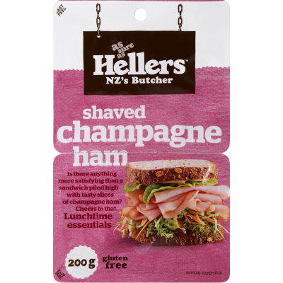 Hellers Shaved Champagne Ham 200g