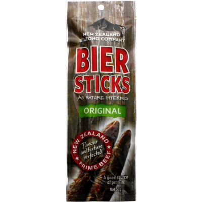 New Zealand Biltong Bier Sticks Original Cured Meat 50g