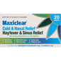 Maxiclear Cold & Nasal - Hayfever & Sinus Relief 20pk