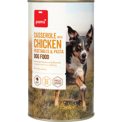 Pams Casserole with Chicken & Vegetables & Pasta Dog Food 1.2kg