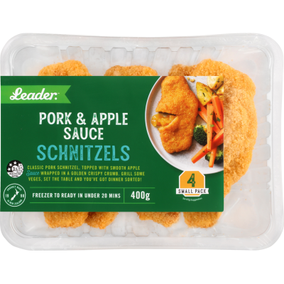 Leader Pork & Apple Sauce Schnitzels 400g