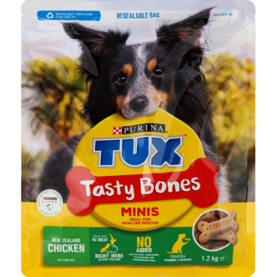 Purina Tux Tasty Bones Minis Chicken Dog Treats 1.2kg