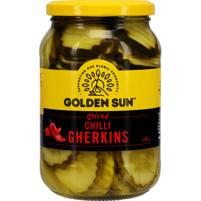 Golden Sun Sliced Chilli Gherkins 480g